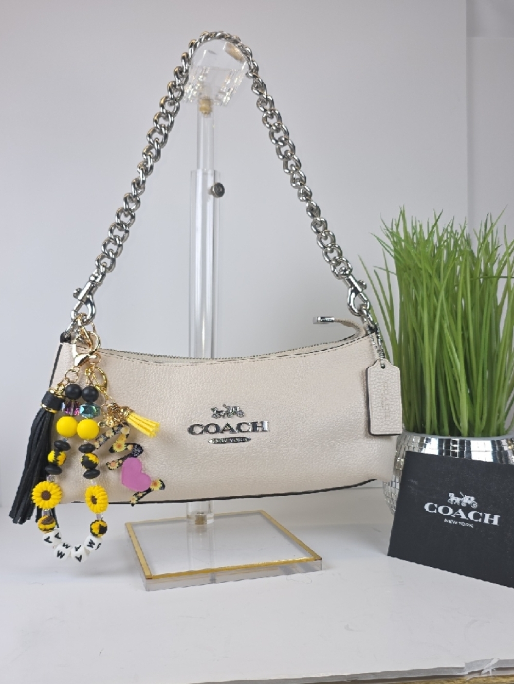 Coach Charlotte Hobo White Ivory Shoulder Hand Bag - Picture 2 of 13